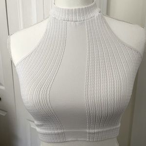 Free People white bralette/sports bra M/L - like new.  92% Nylon/8% Spandex
